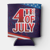 7月4日の花火赤白青 缶クーラー (正面)