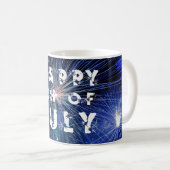 7月4日の花火青独立記念日 コーヒーマグカップ (正面右)