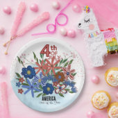 7月4日の花「アメリカランド・オブ・ザ・フリー」 ペーパープレート (パーティー)