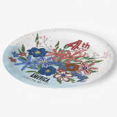 7月4日の花「アメリカランド・オブ・ザ・フリー」 ペーパープレート (アングル)