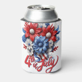 7月4日の花in紅白と青の愛国心 缶クーラー (缶裏面)
