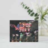 7月4日の華やかな花火 ポストカード (スタンド正面)