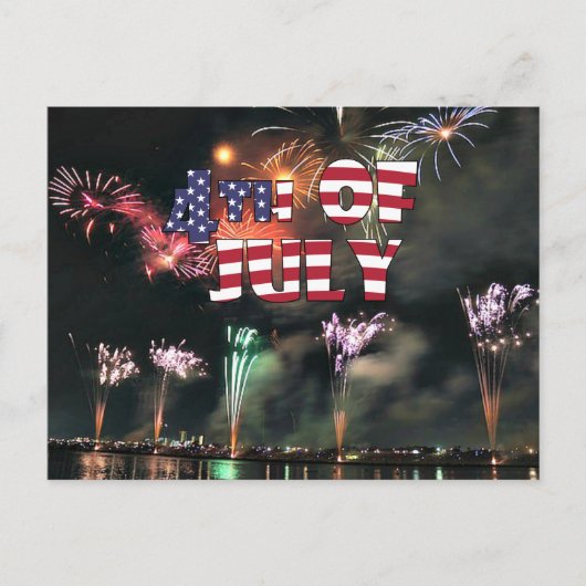 7月4日の華やかな花火 ポストカード (正面)