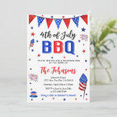 7月4日の裏庭BBQ招待状 招待状 (スタンド正面)