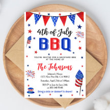 7月4日の裏庭BBQ招待状