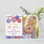 7月4日の誕生日の招待状の7月4日のパーティー 招待状 (スタンド正面)