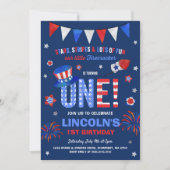 7月4日の誕生日の招待状の7月4日のパーティー 招待状 (正面)