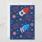 7月4日の誕生日の招待状の7月4日のパーティー 招待状 (裏面)