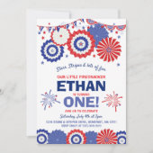 7月4日の誕生日の招待状の7月4日のパーティー 招待状 (正面)