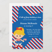 7月4日の誕生日ガール 招待状 (正面/裏面)