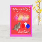 7月4日の誕生日グリーティングカード カード (黄色い花)