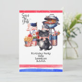 7月4日の誕生日パーティの招待状アメリカテーマ 招待状 (スタンド正面)