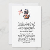 7月4日の誕生日パーティの招待状アメリカテーマ 招待状 (裏面)