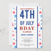 7月4日の誕生日パーティー愛国的スターズアメリカ 招待状 (正面)