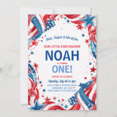 7月4日の誕生日招待状7月4日パーティー 招待状 (正面)