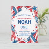 7月4日の誕生日招待状7月4日パーティー 招待状 (スタンド正面)