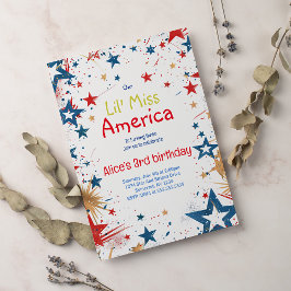 7月4日の誕生日招待状7月4日パーティー 招待状