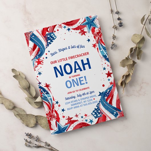 7月4日の誕生日招待状7月4日パーティー 招待状