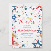 7月4日の誕生日招待状7月4日パーティー 招待状 (正面)