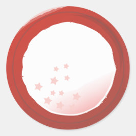 7月4日の赤い星のディストレスボーダー ラウンドシール