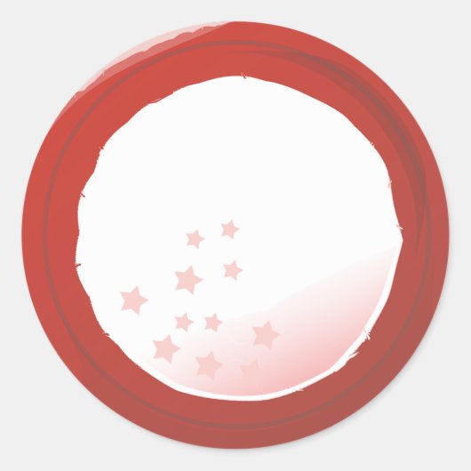 7月4日の赤い星のディストレスボーダー ラウンドシール (正面)