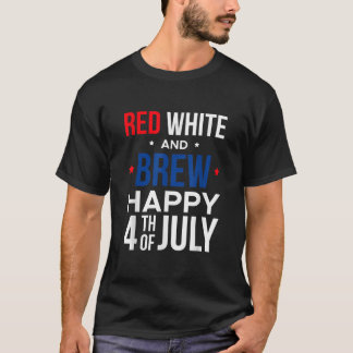 7月4日の赤い白とBrew Happy Tシャツ