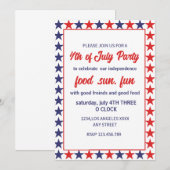 7月4日の赤と赤の星 招待状 (正面/裏面)