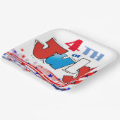 7月4日の赤と青の渦巻き ペーパープレート (傾斜あり)