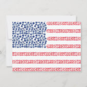 7月4日の赤と青の花火の子供の写真 サンキューカード (裏面)