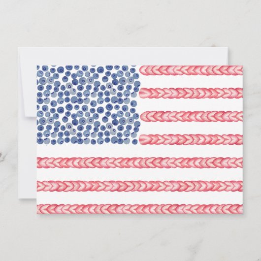 7月4日の赤と青の花火の子供の写真 サンキューカード (裏面)