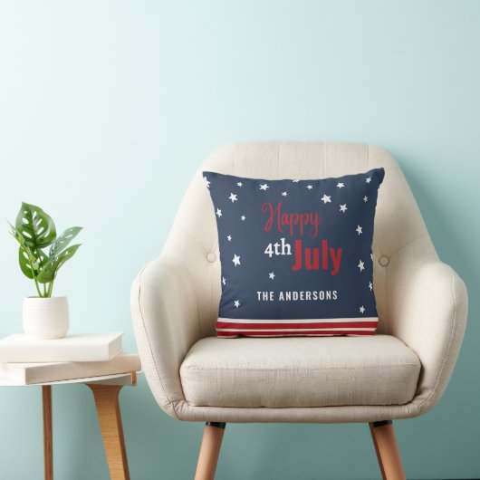 7月4日の赤と青の贈り物 クッション (椅子)