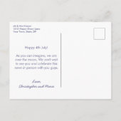 7月4日の赤白と青の結婚展開 案内ポストカード (裏面)