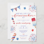 7月4日の赤白青ジェンダーが爆竹を明かす 招待状 (正面)