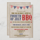 7月4日の赤白青花火 招待状 (正面/裏面)