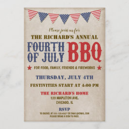 7月4日の赤白青花火 招待状