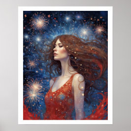 7月4日の赤花火大会 ポスター