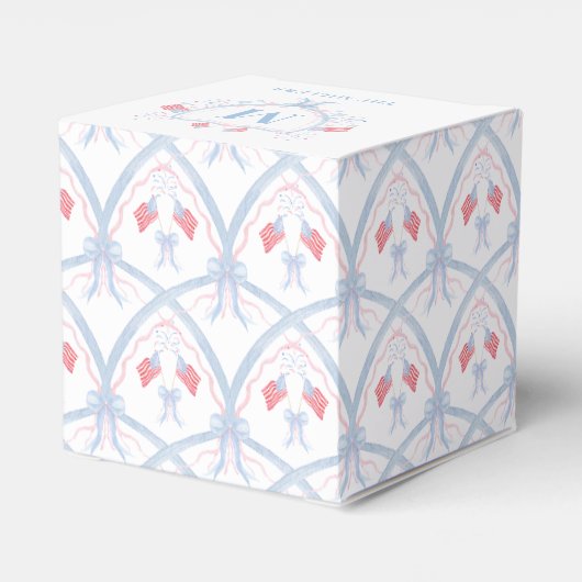 7月4日の赤・白・青の国旗のパターン フェイバーボックス (裏面サイド)