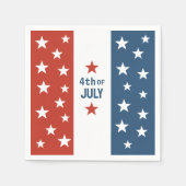 7月4日の赤、白、青（星） スタンダードカクテルナプキン (正面)