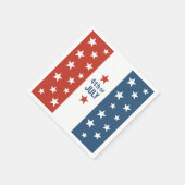 7月4日の赤、白、青（星） スタンダードカクテルナプキン (角)