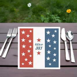 7月4日の赤、白、青（星） スタンダードカクテルナプキン