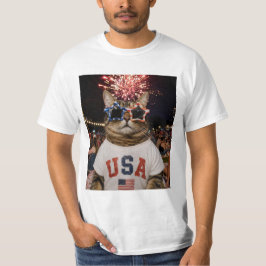 7月4日の面白いバイラル・ミームのトラ猫Tシャツ Tシャツ