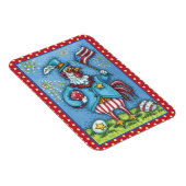 7月4日の鶏の愛国おもしろい鶏 マグネット (右側)