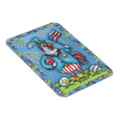 7月4日の鶏の愛国おもしろい鶏 マグネット (右側)