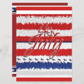 7月4日の「独立記念日」パーティーのカスタマイズ 招待状 (正面/裏面)