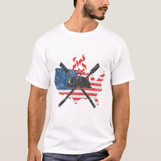 7月4日のBBQグリルマスター Tシャツ (正面)