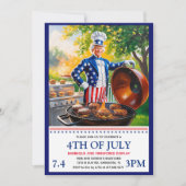 7月4日のBBQ招待状 招待状 (正面)