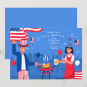 7月4日のBBQ 招待状 (正面/裏面)