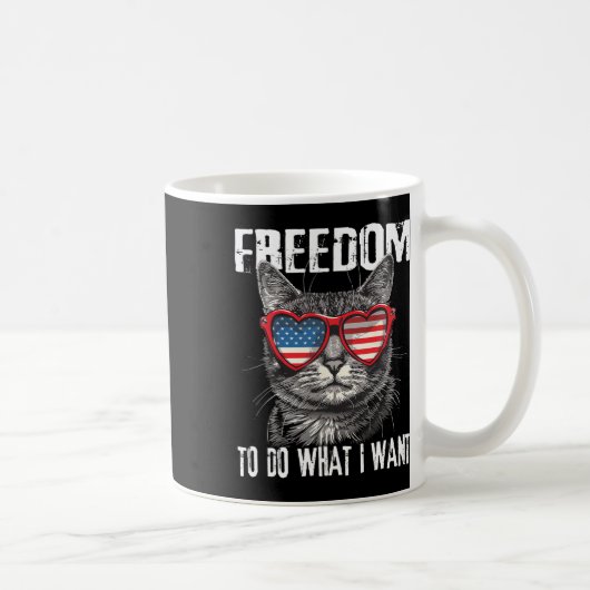 7月4日のCat Patriotiで自由に行動する コーヒーマグカップ (右)