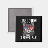 7月4日のCat Patriotiで自由に行動する マグネット (正面/裏面)