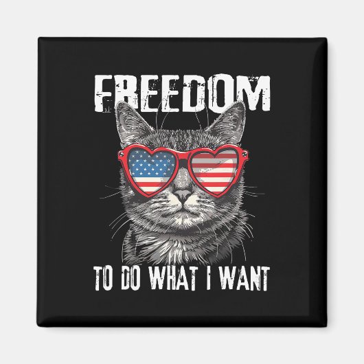 7月4日のCat Patriotiで自由に行動する マグネット (正面)